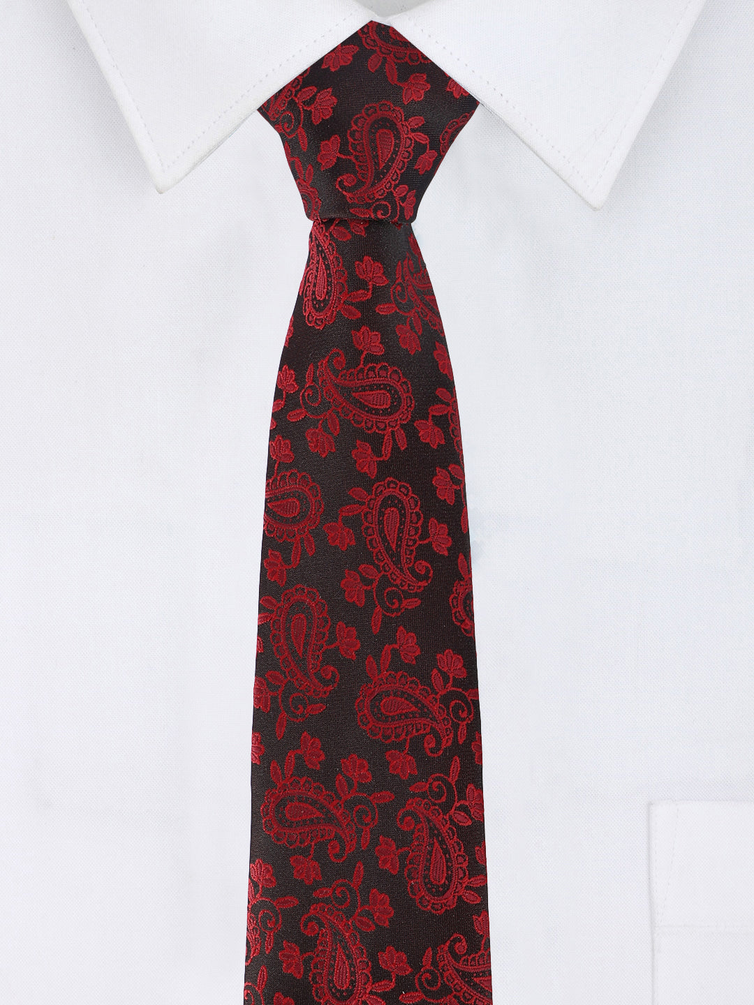 Alvaro Castagnino Microfiber RED AND BLACK Colored Necktie for Men
