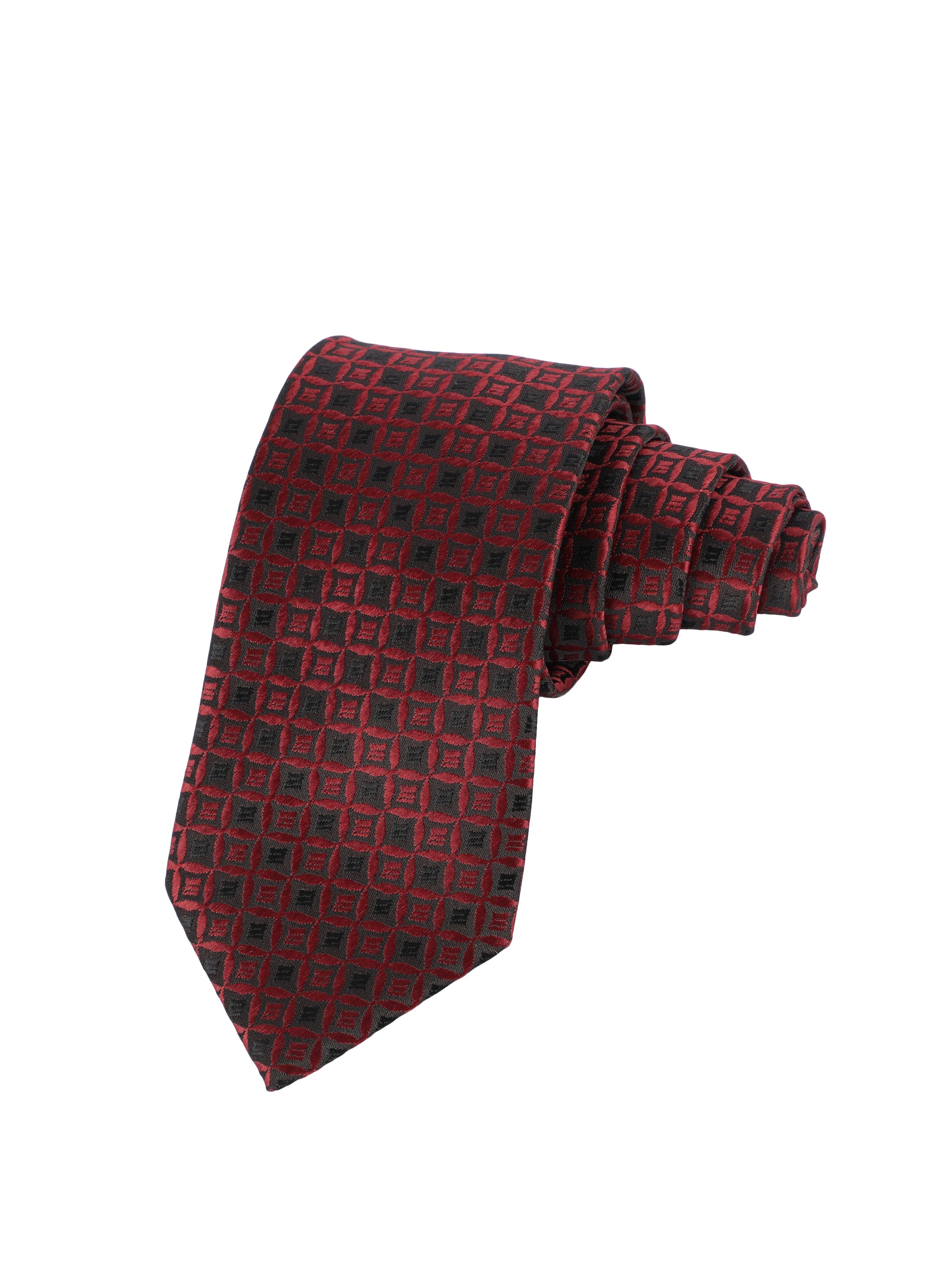 Maroon Geometric Necktie