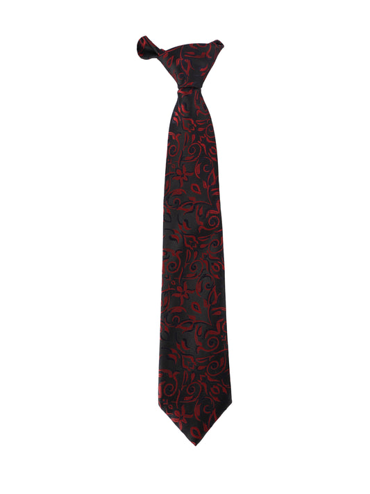 Alvaro Castagnino Microfiber BLACK AND MAROON  Colored Necktie for Men