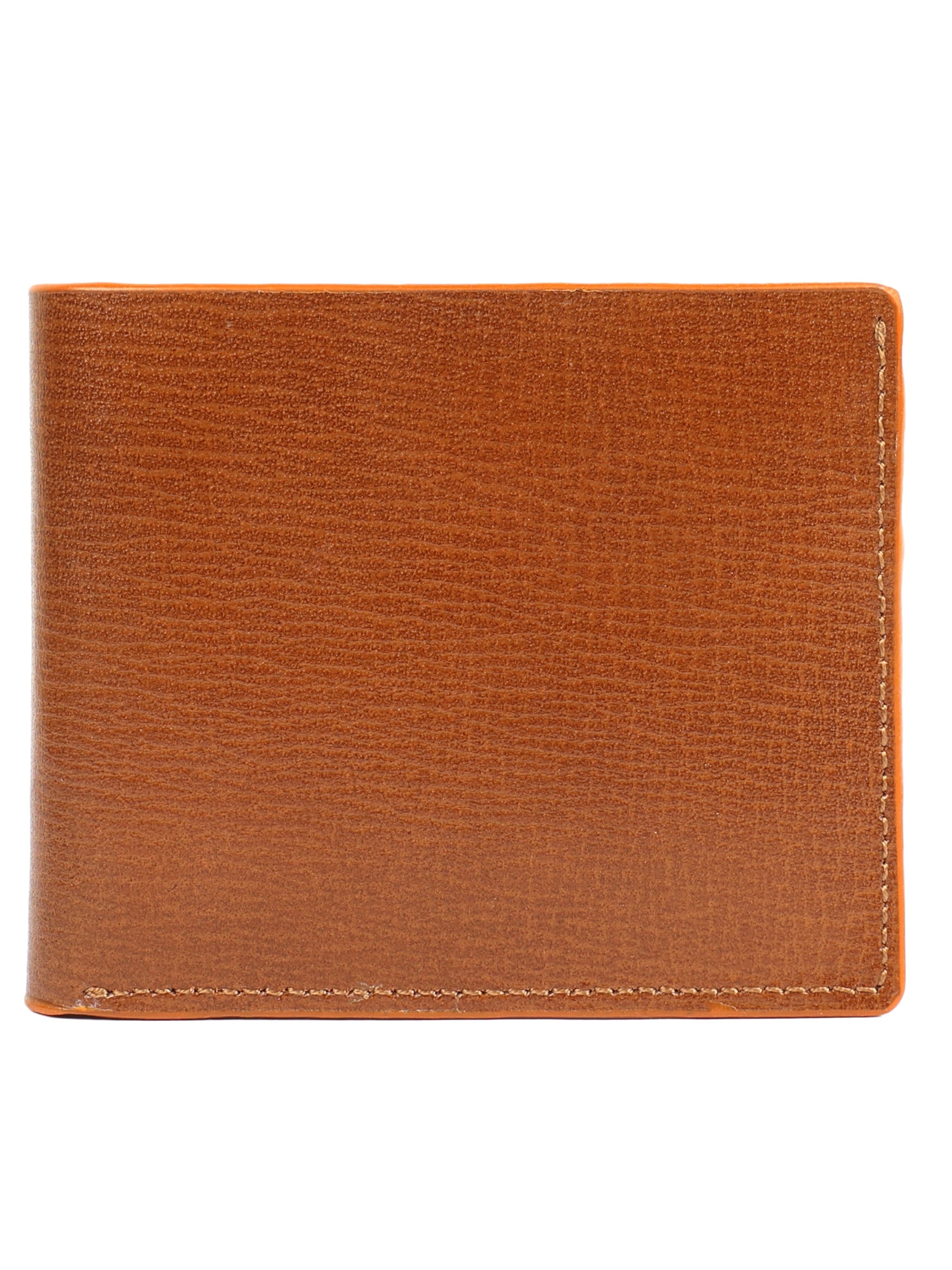 Tan Linear Grain Leather Wallet