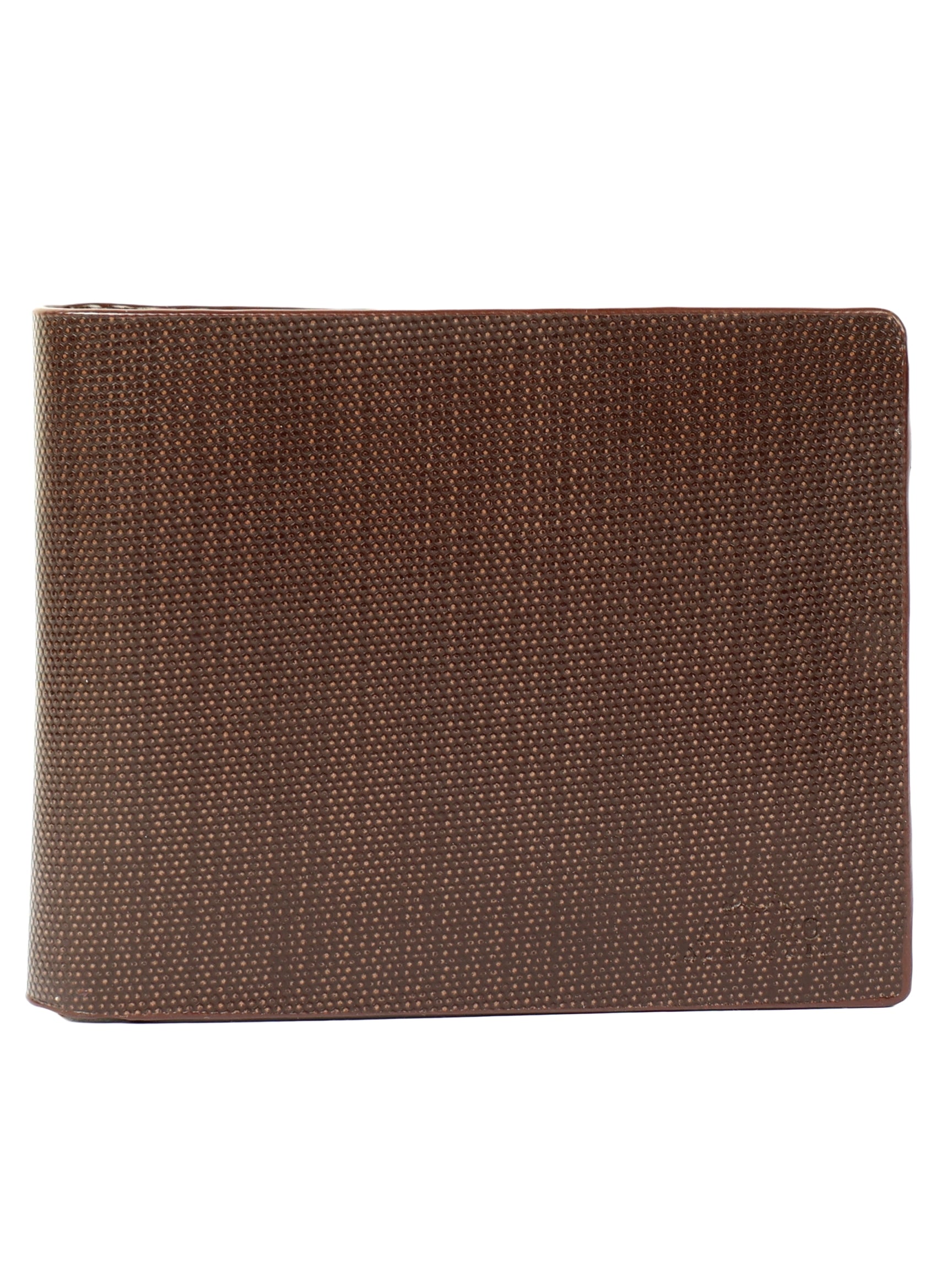 Brown Honeycomb Textured Leather Wallet