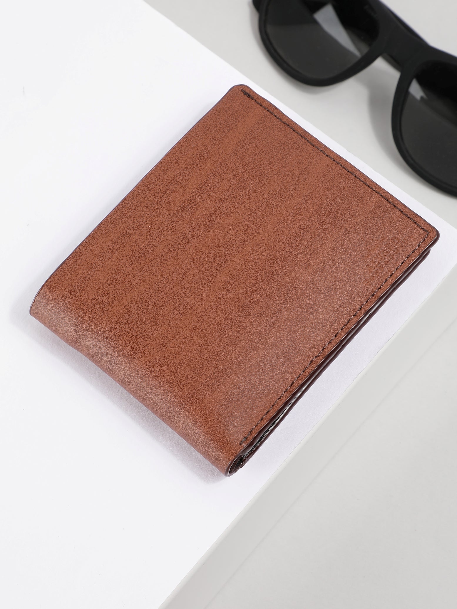 Tan Pebble Textured Leather Wallet
