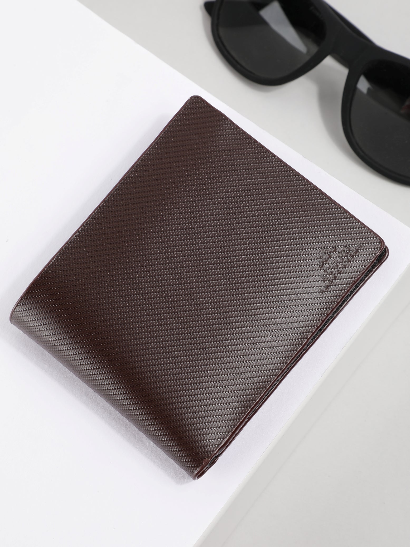 Brown Twill Grain Leather Wallet