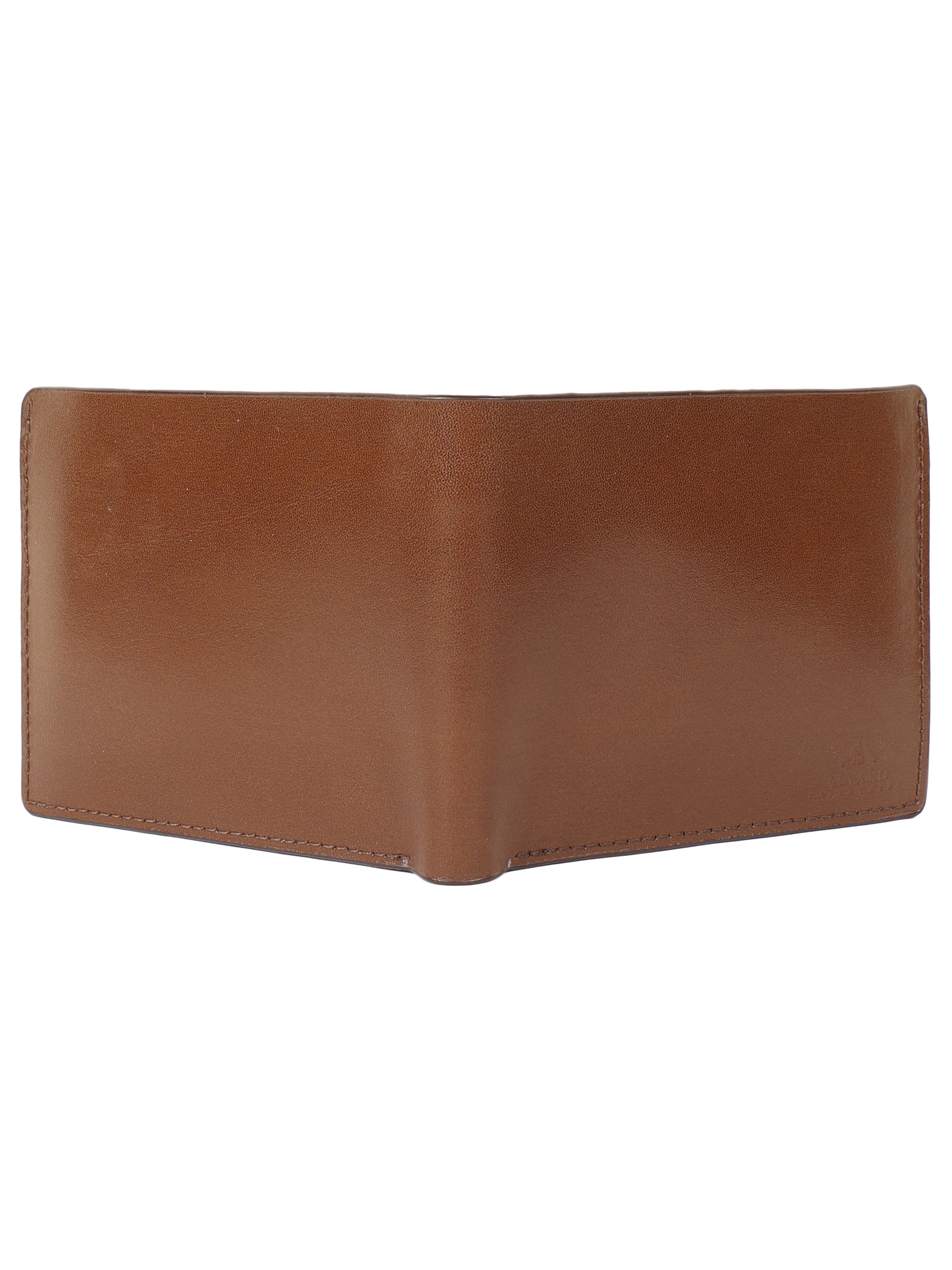 Brown Pebble Grain Textured Leather Wallet