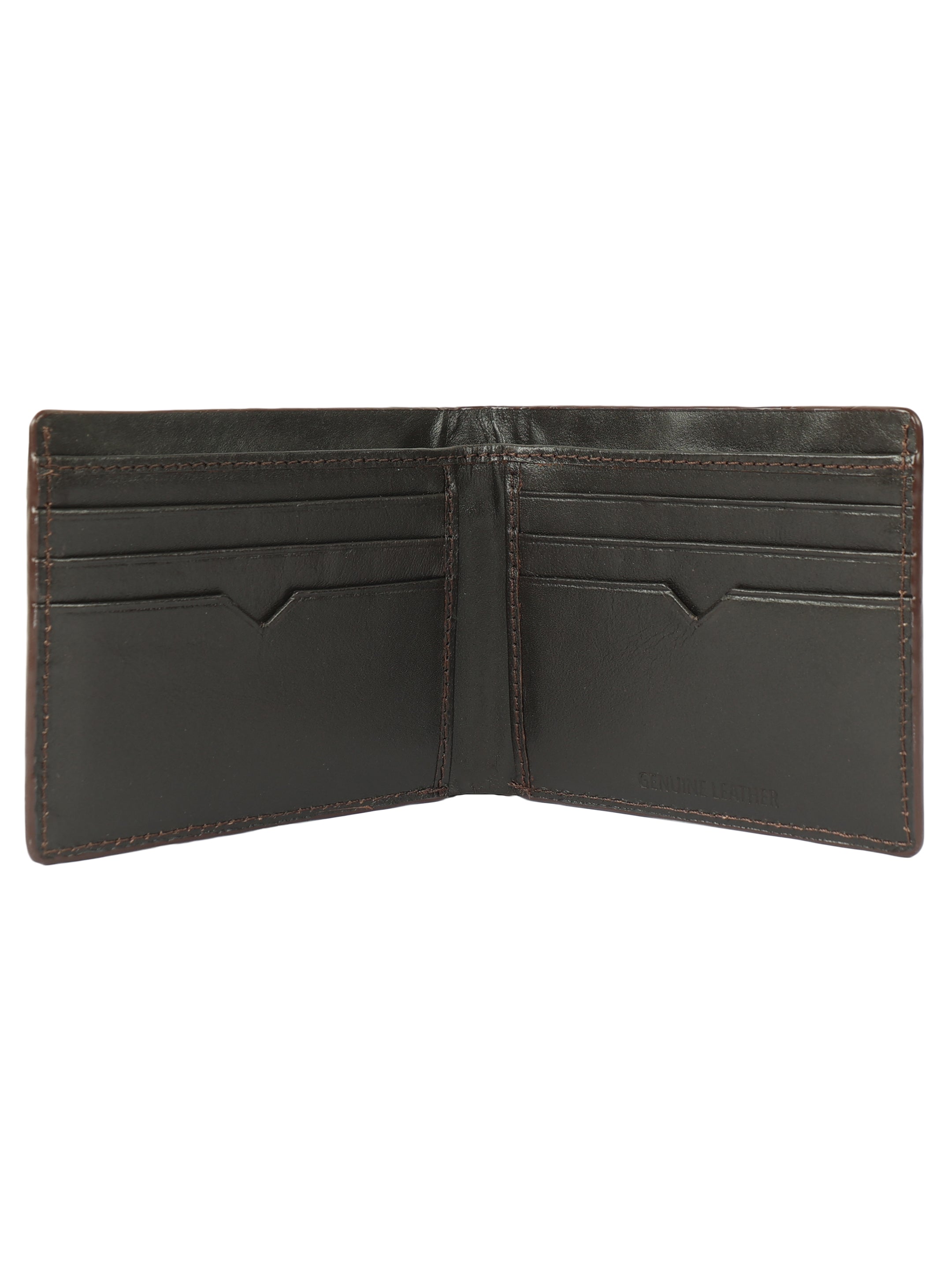 Brown Pebble Grain Textured Leather Wallet