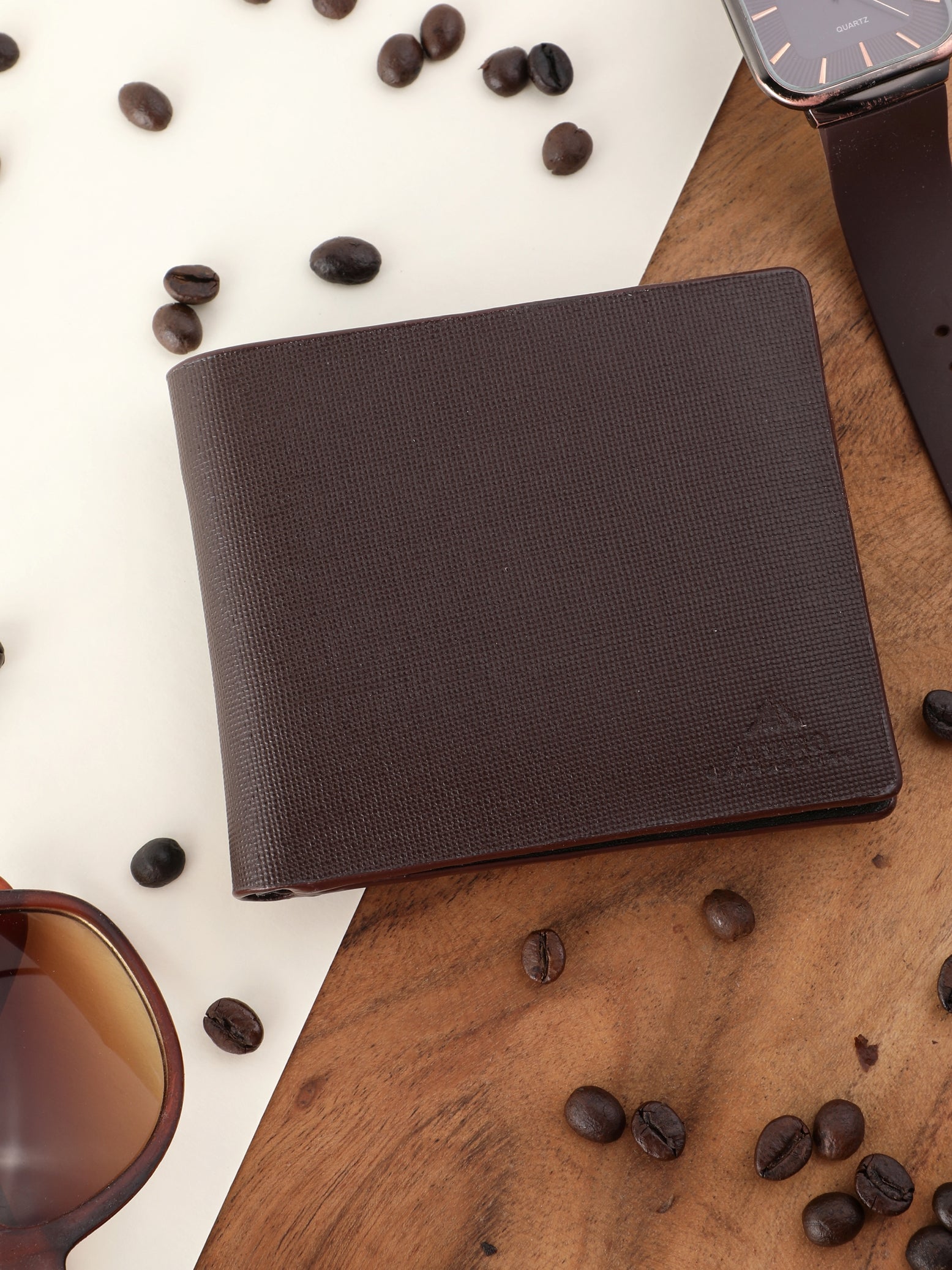 Brown Mesh Textured Wallet