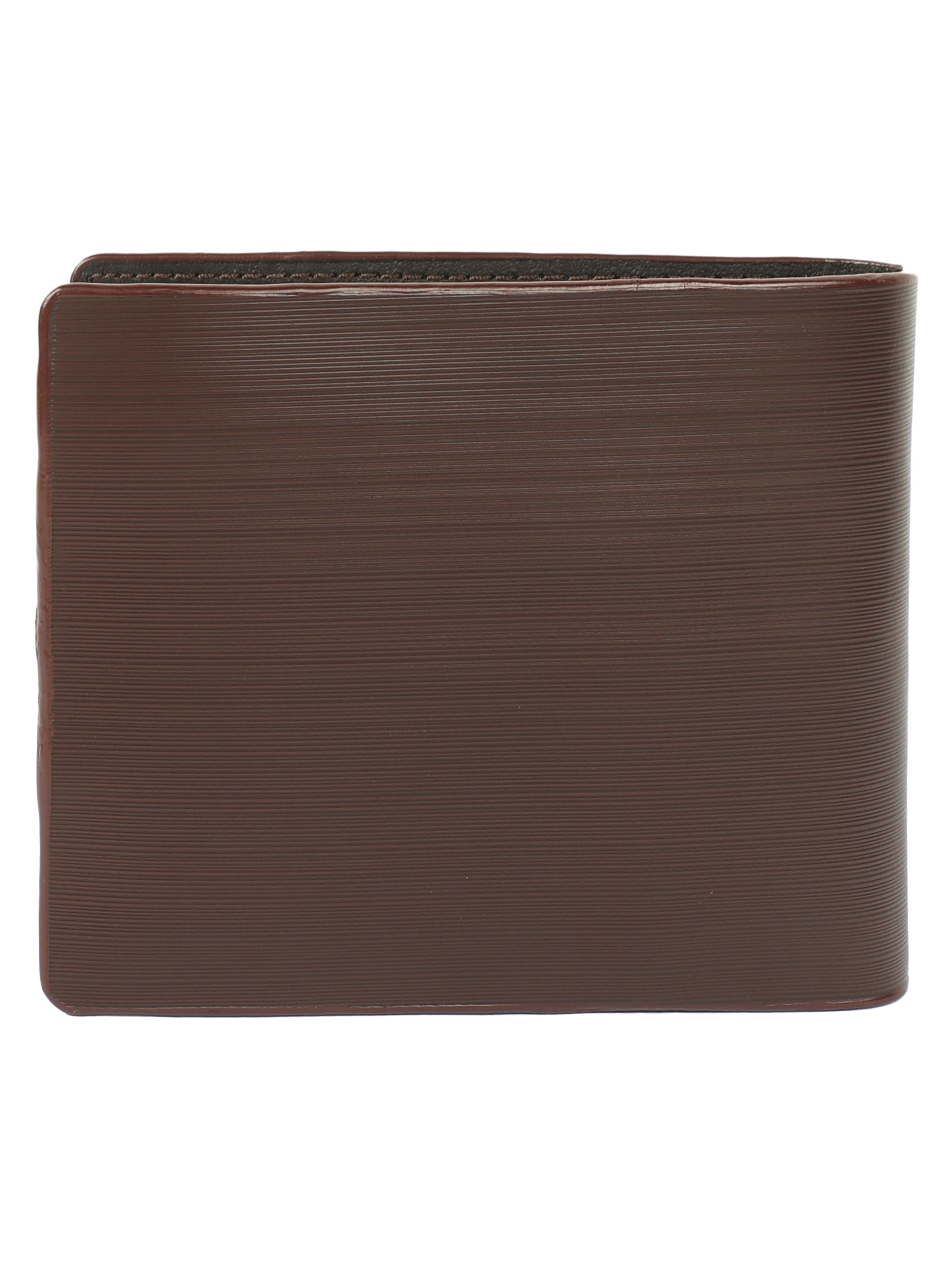 Horizontally Ridged Brown Leather  Wallet