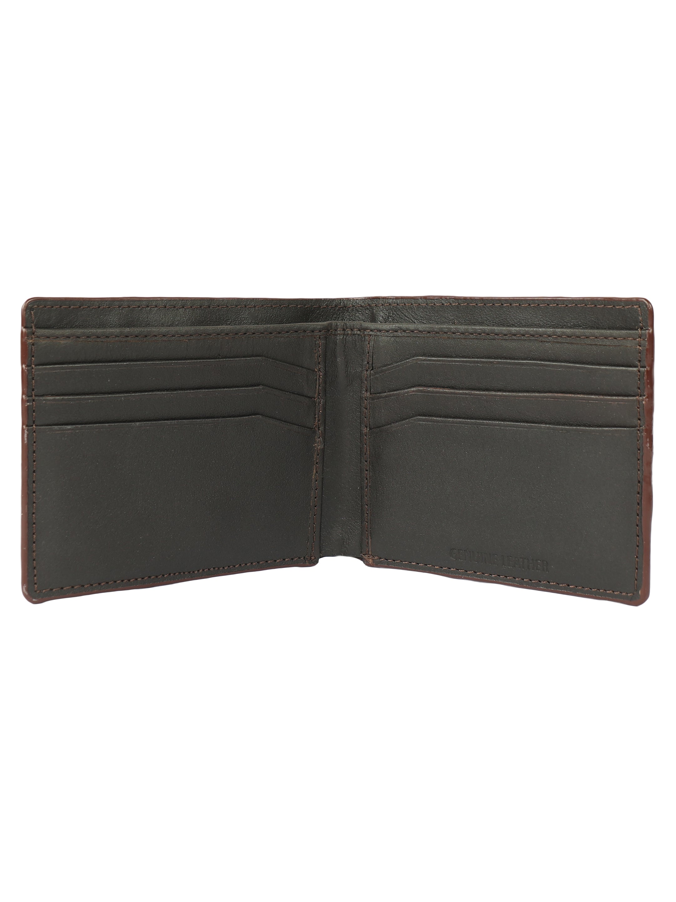 Horizontally Ridged Brown Leather  Wallet