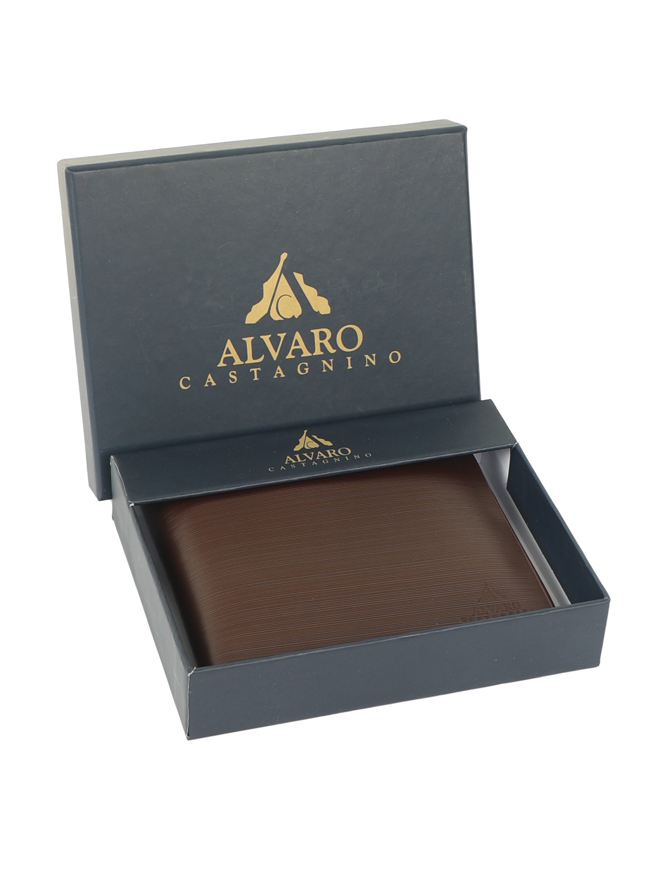 Horizontally Ridged Brown Leather  Wallet