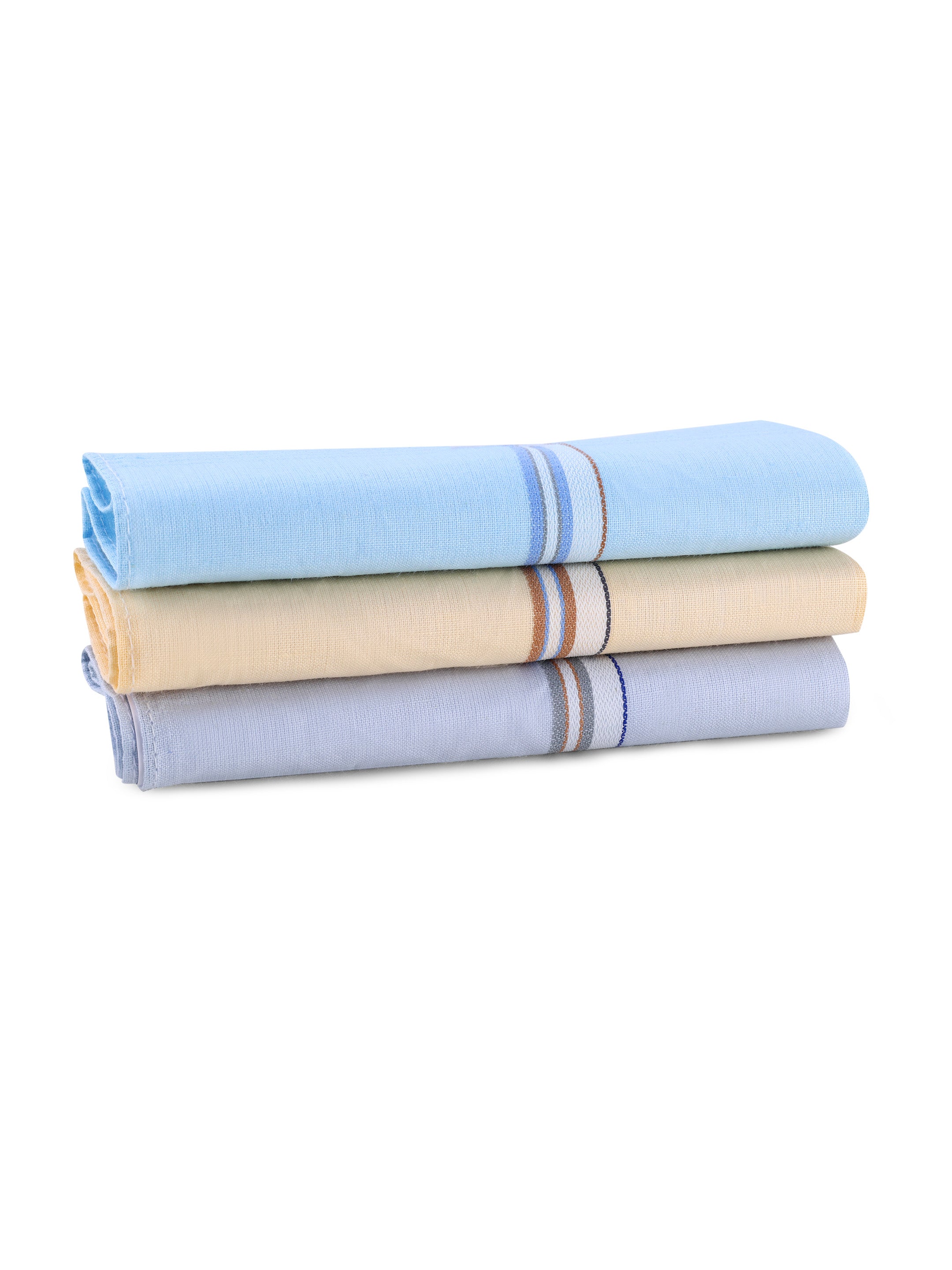 Alvaro Castagnino Men's Cotton White::Multi Color 3 Pcs Set Handkerchief