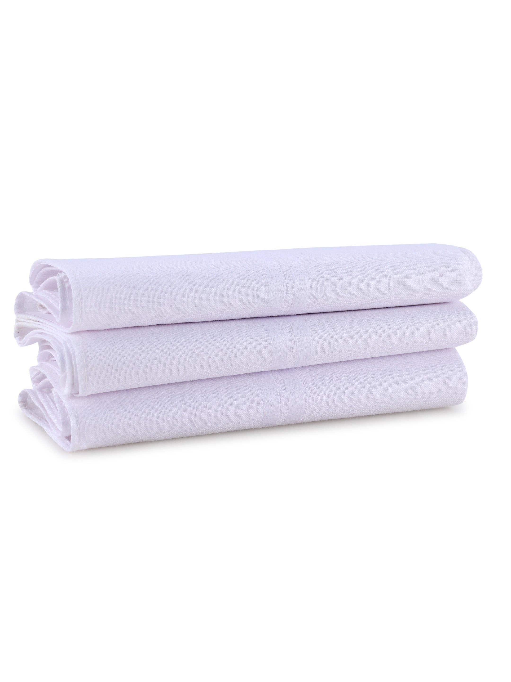 Alvaro Castagnino Men's Cotton White Color 3 Pcs Set Handkerchief