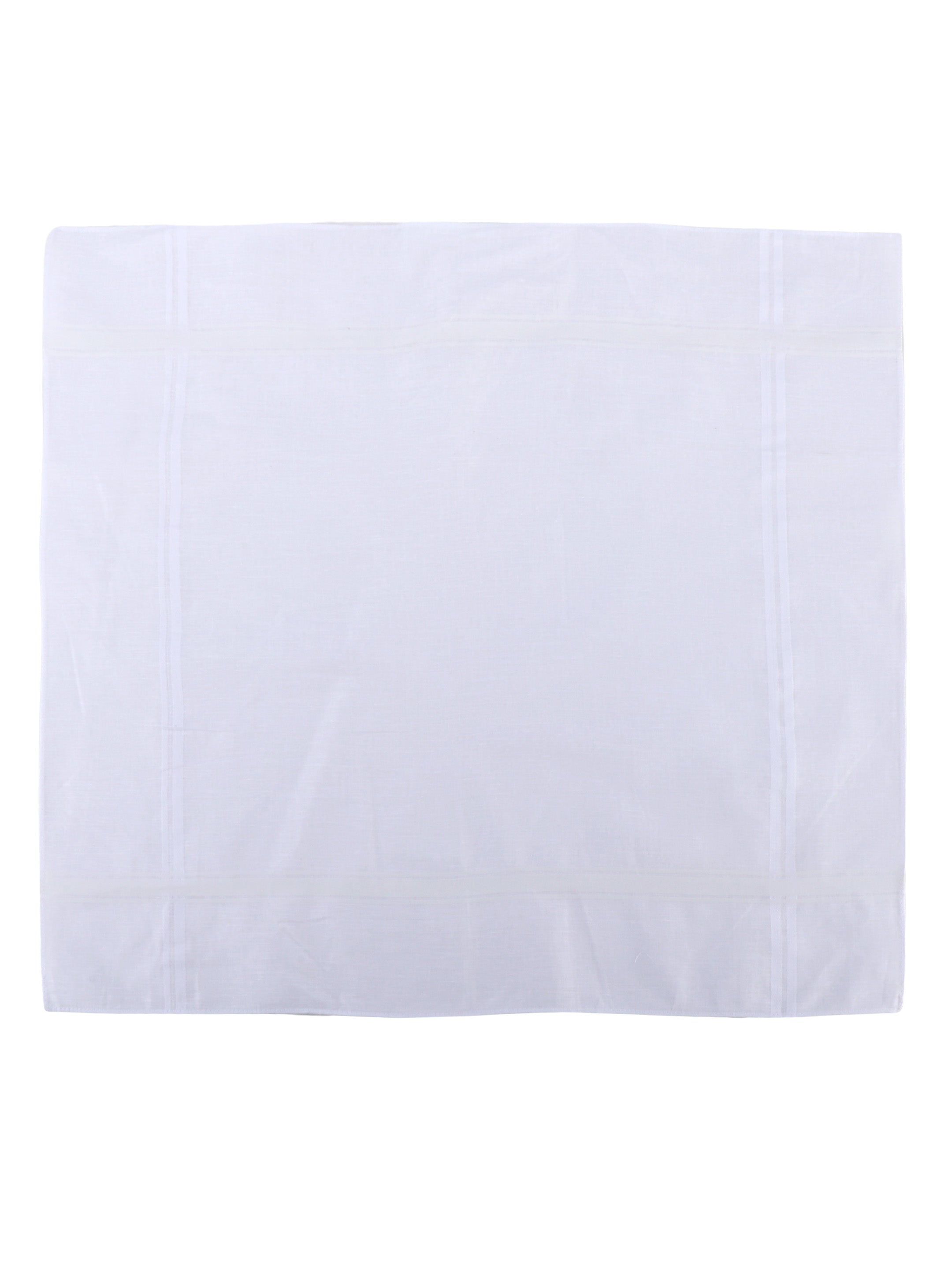 Alvaro Castagnino Men's Cotton White Color 3 Pcs Set Handkerchief