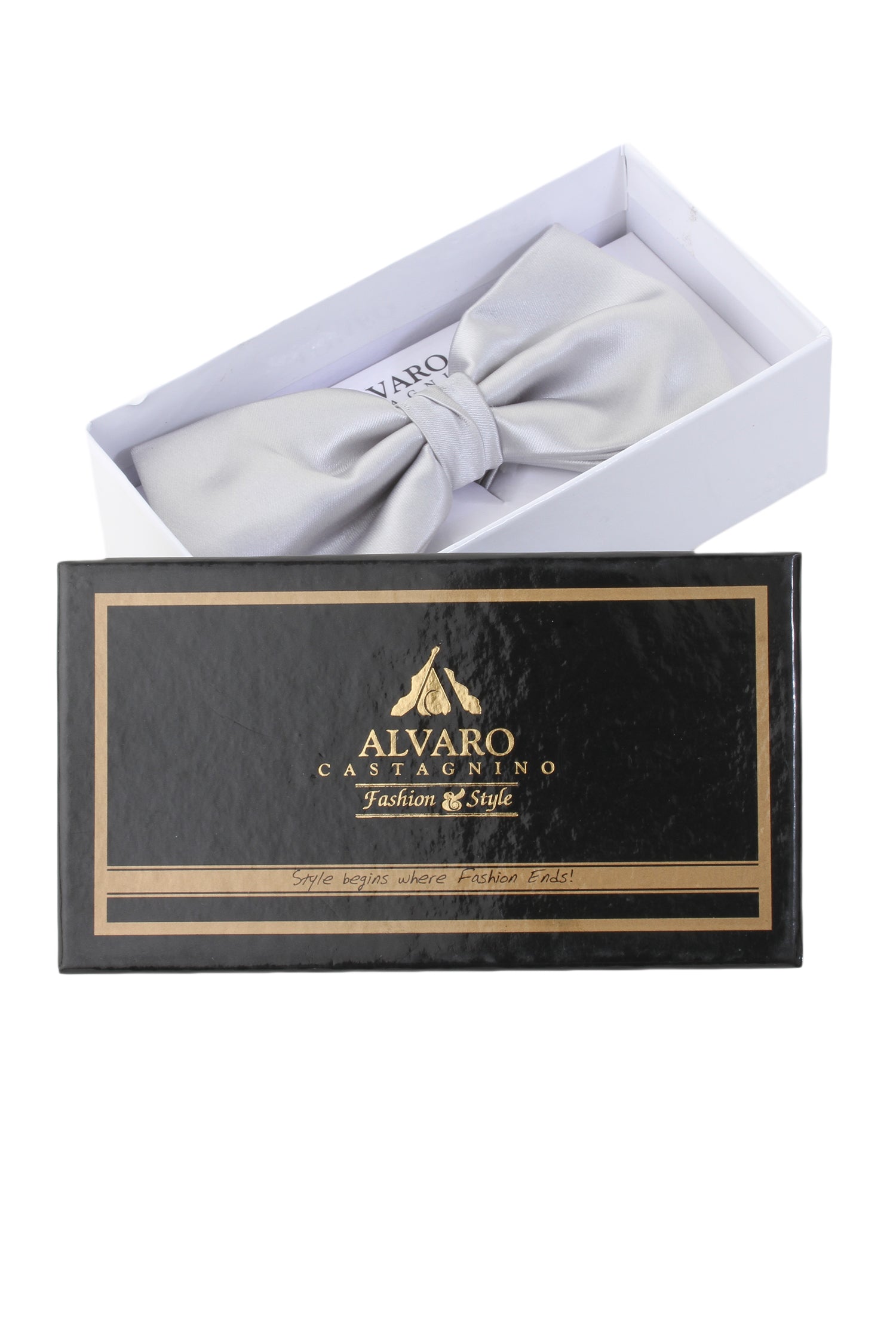 Alvaro Castagnino Men's Grey Colored Microfiber Bow Tie