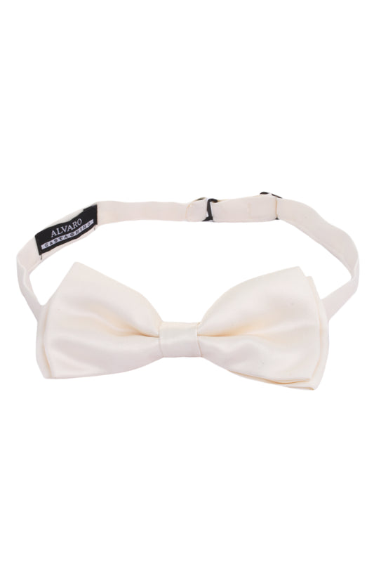 Alvaro Castagnino Men's Cream Colored Microfiber Bow Tie