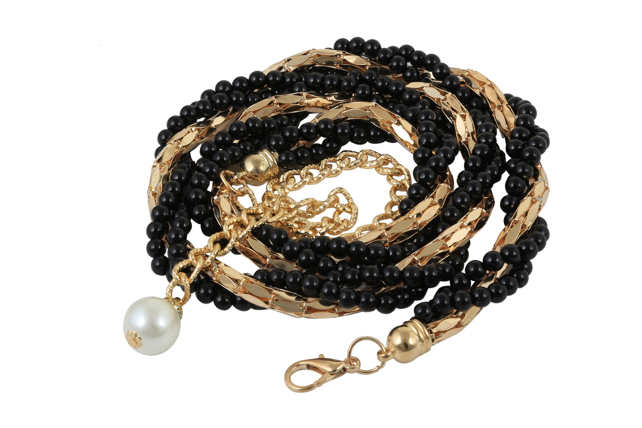 Alvaro Castagnino Gold-Toned & Black Waist Chain