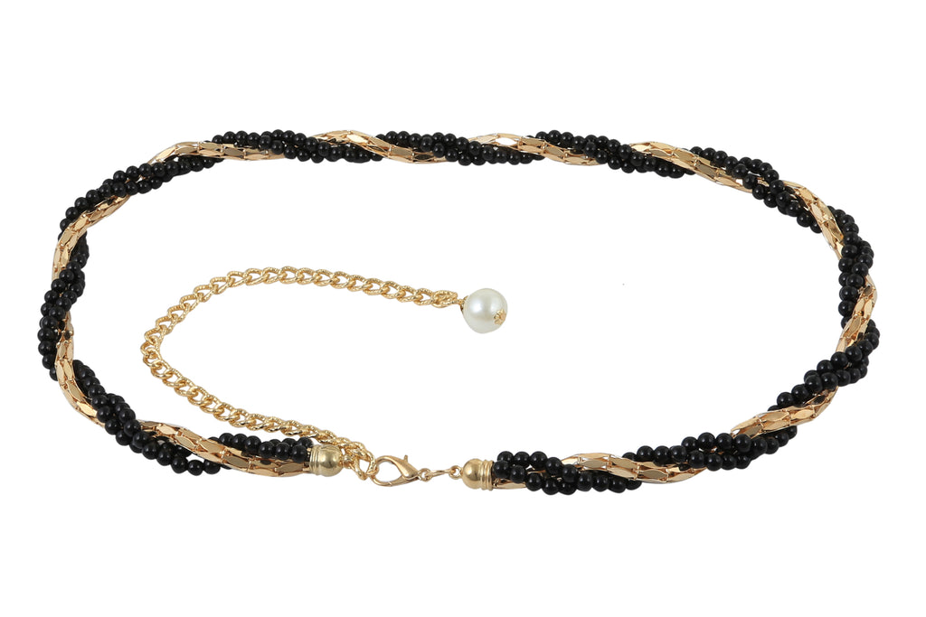 Alvaro Castagnino Gold-Toned & Black Waist Chain