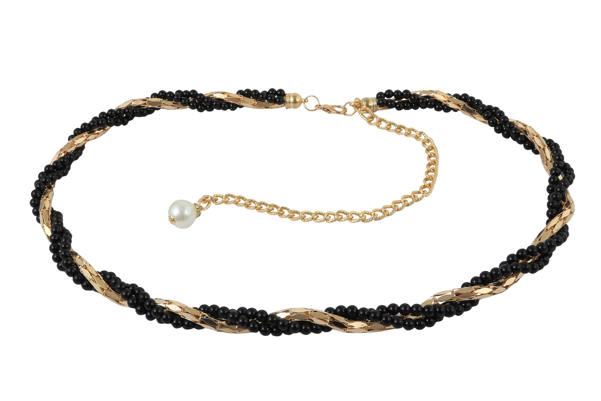 Alvaro Castagnino Gold-Toned & Black Waist Chain