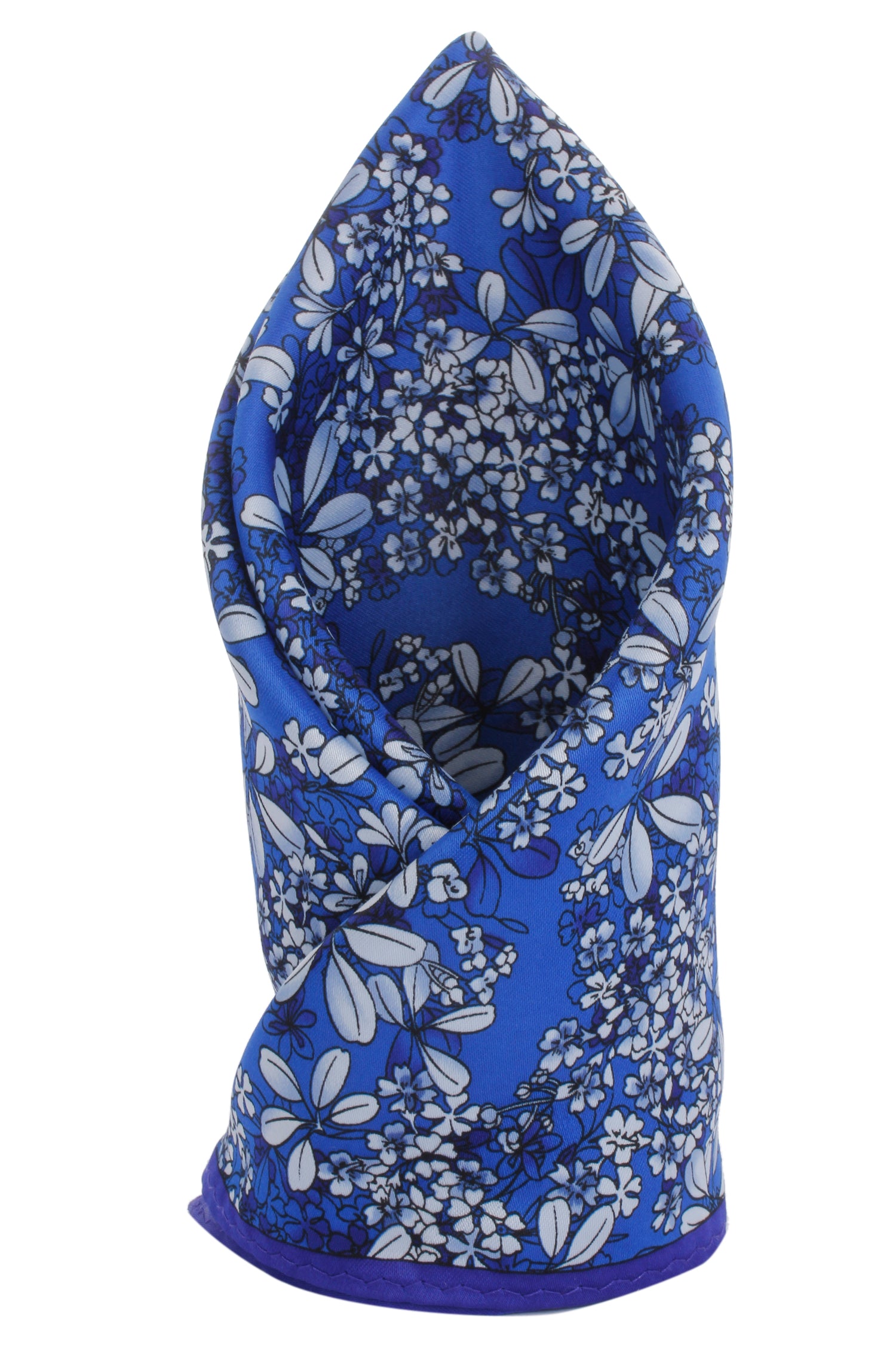 Blue Printed Pocket Square